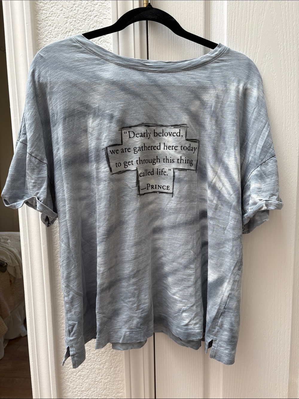 Prince Quote Light Blue tie dyed Short Sleeve Tee